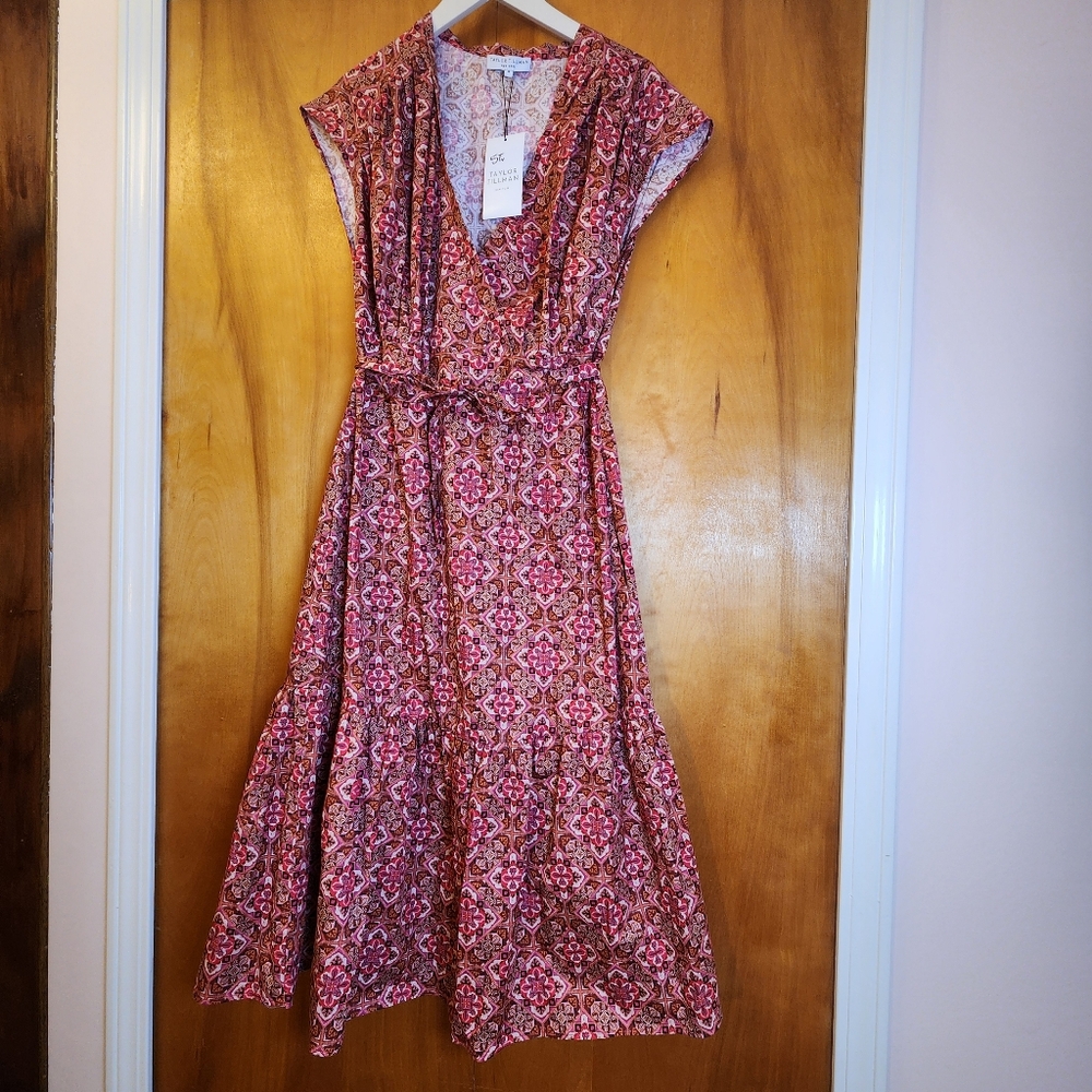 Taylor Tillman Women's Cotton Poppy Dress in Rose Tiles, Size Small, $225 NWT